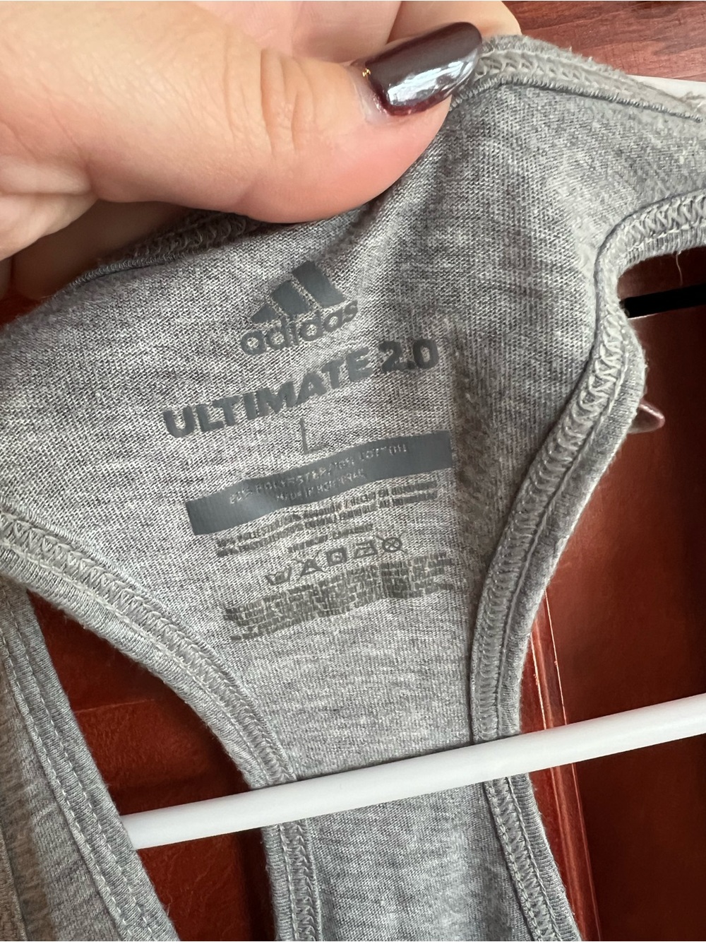 adidas Heather Gray Performance Racerback Tank - Picture 2 of 2